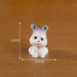 ornement jardin chien figurine résine mignonne cartoon blanc gris Jaune