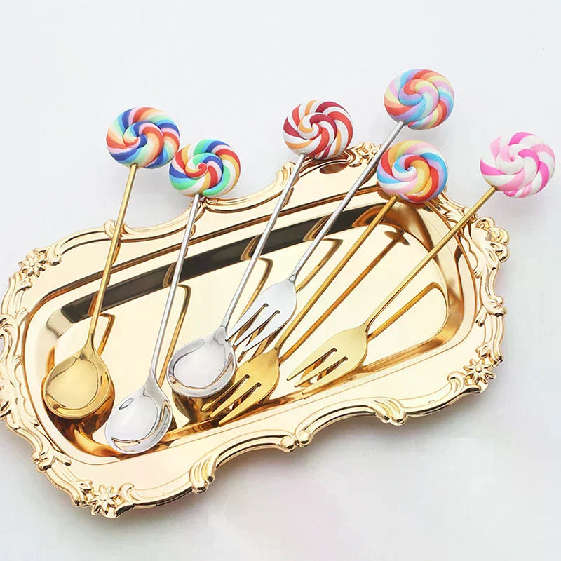 plateau bijoux or argent élégant vintage donuts cuillères couteau