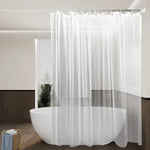rideau douche moderne éva texturé géométrique blanc bleu vert violet anneaux