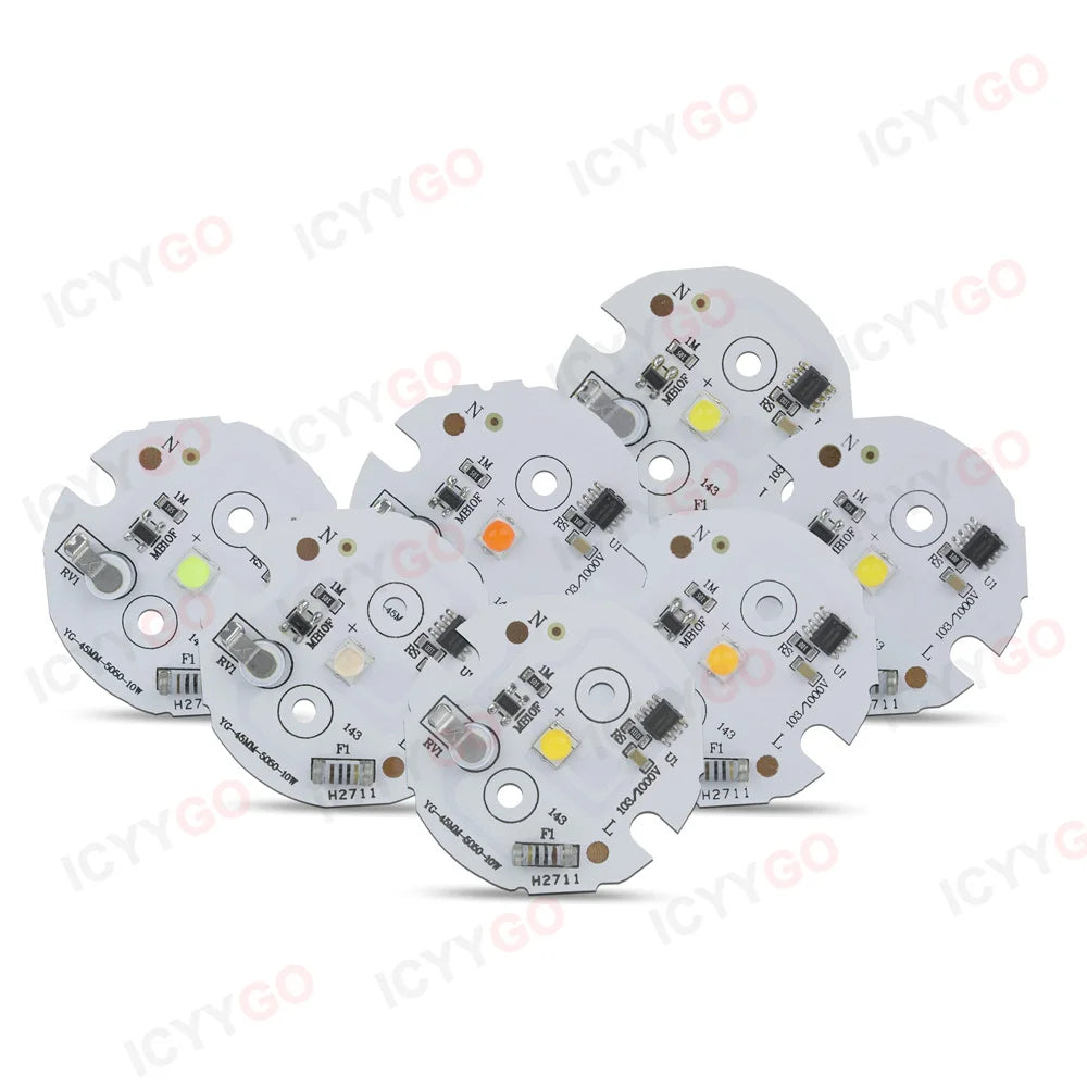 source lumineuse led blanc rouge vert bleu 10w 5050 smd 45mm moderne composants électroniques