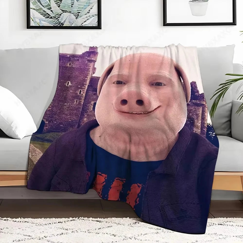 couverture douce polyestère imprimée visage souriant château moderne enfant maison
