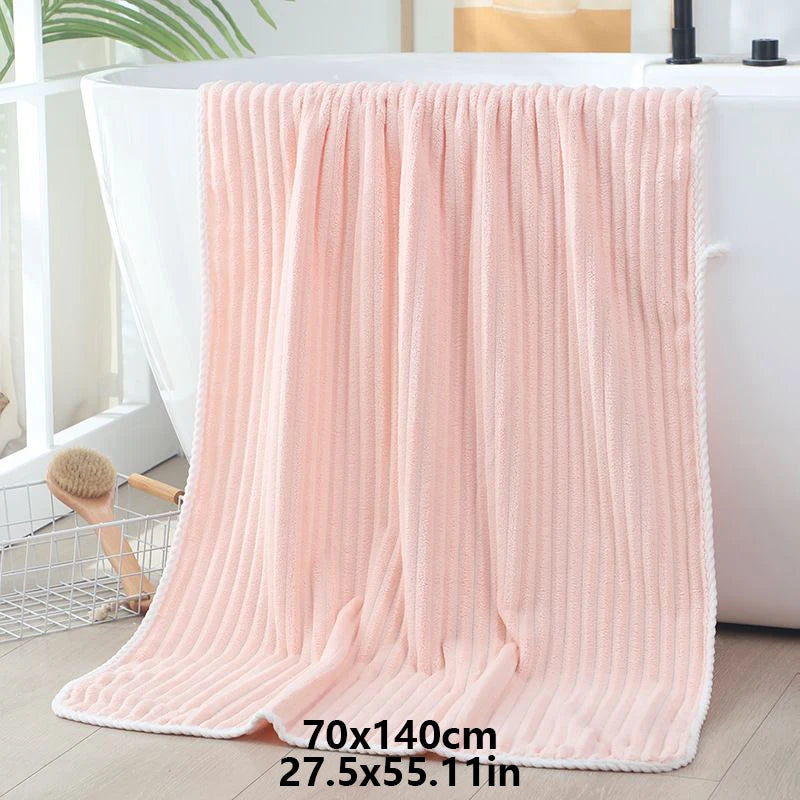 serviettes bain rayées douces absorbantes rapide séchage moderne blanc rose gris bleu pâques clips