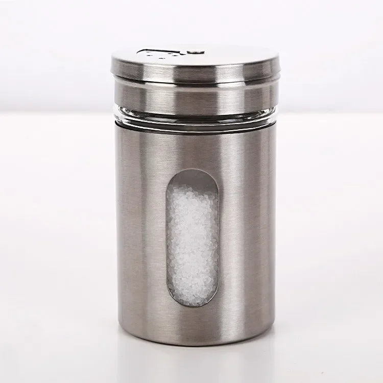 pot épices acier inoxydable moderne transparent fenêtre eco friendly argenté herbes assaisonnement camping barbecue