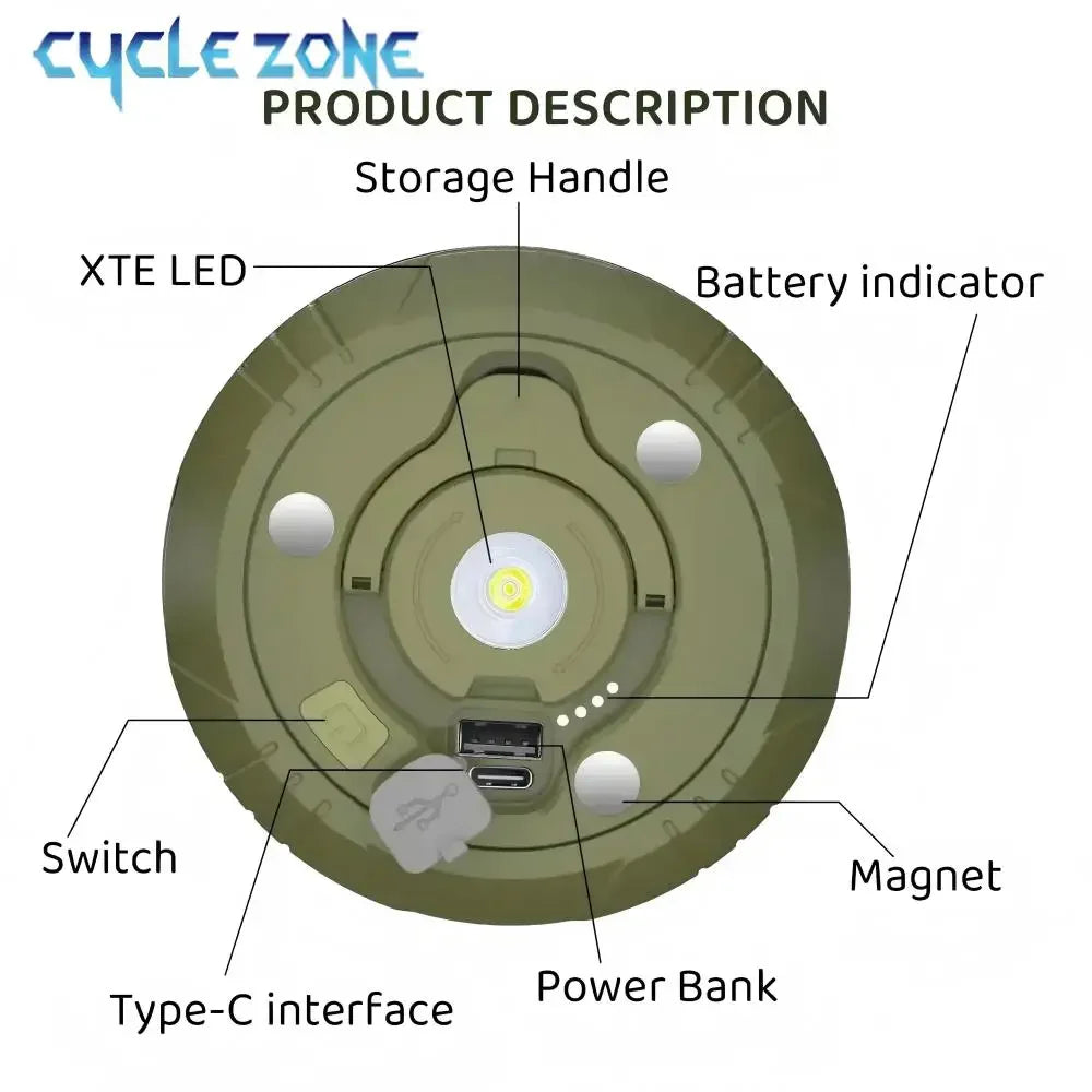 lampe camping portable rechargeable led aimantée blanc moderne compact bande lumineuse enroulable type ccharging