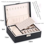 boîte bijoux simili cuir moderne rose clair noir velours intérieur porte bagues boucles doreilles