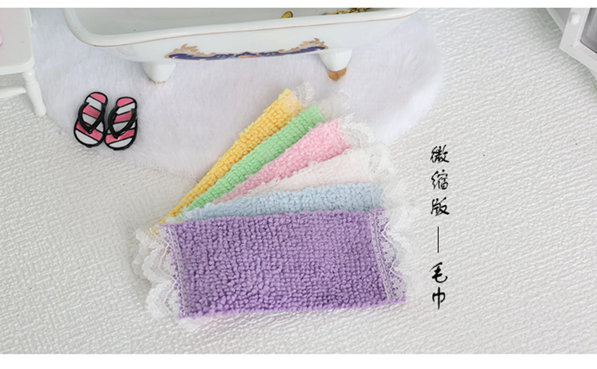 serviettes tissu microfibre bordure dentelée moderne douces vert bleu blanc jaune rose violet