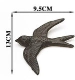 décoration murale oiseau hirondelle métal noir moderne réalisteextérieur cour jardin suspensible éoliennesortie