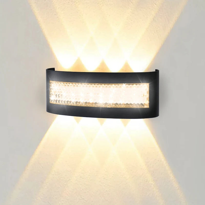 applique murale led moderne noire hexagonale contemporaine résistante intempéries 7w 9w 11w
