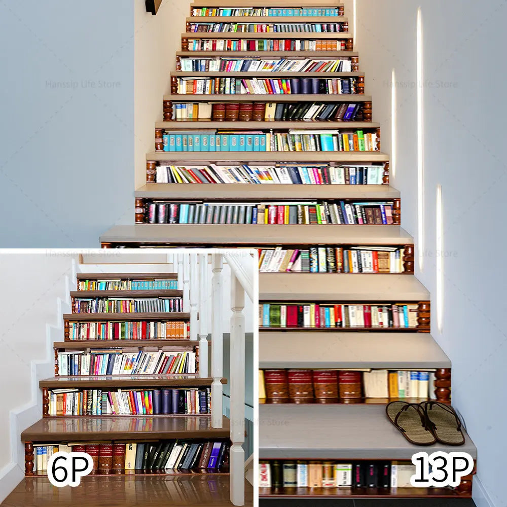 Application des autocollants sur un escalier intérieur moderne