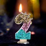 bougies anniversaire décoratives noir doré strass brillantes chiffre festives gâteau