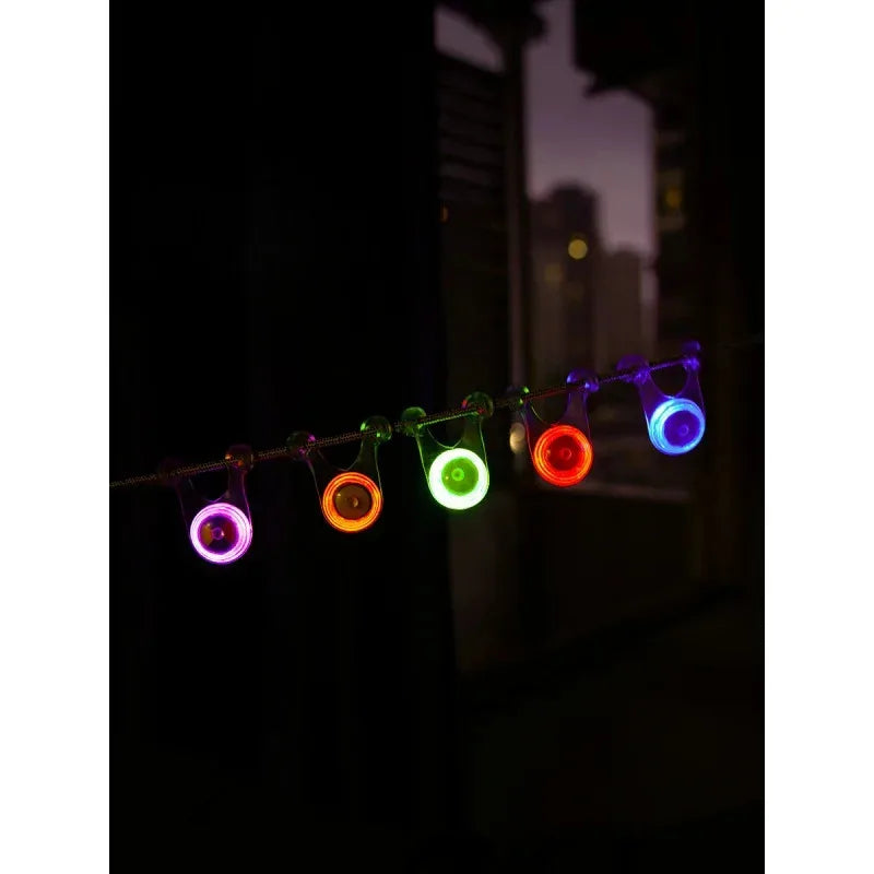 guirlande lumineuse décorative transparente multicolore extérieure leds festives camping pêche rassemblements familiaux