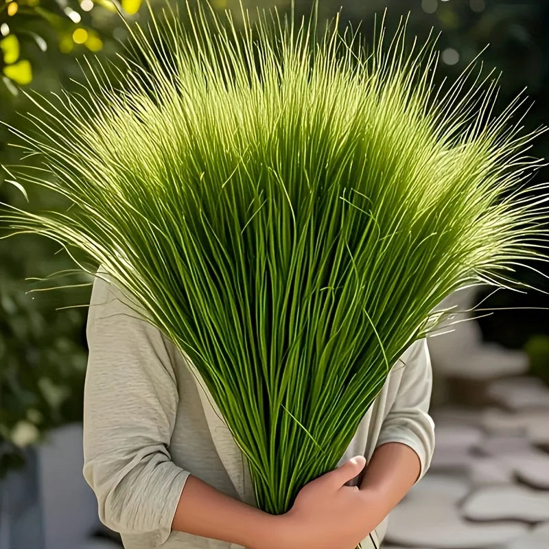 décoration extérieure herbe artificielle pots feuillage rustique modernes