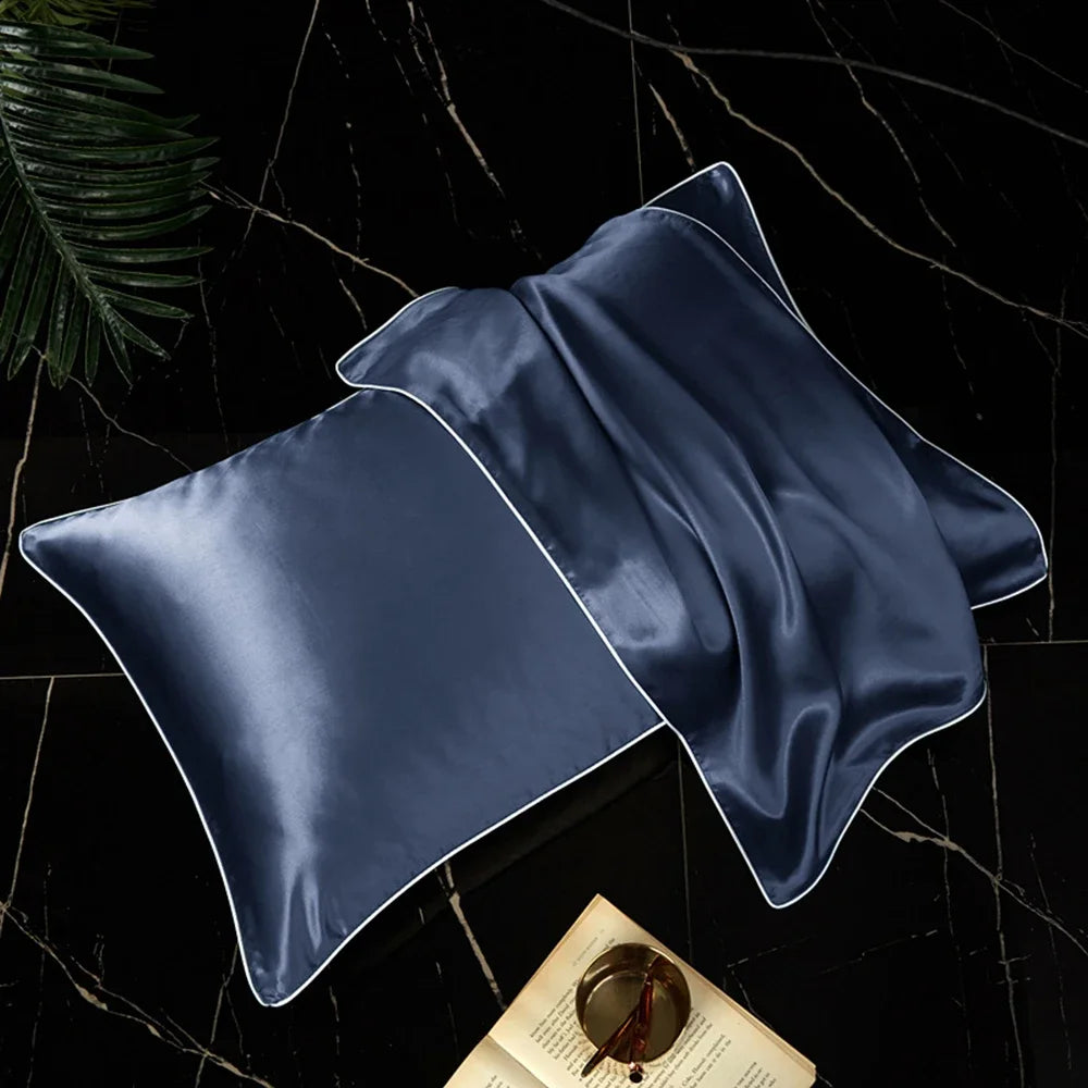 taies d'oreiller soie naturelle couleurs solides élégant satin opacité respectueux environnement simple hospitalière
