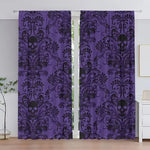 rideau gothique violet noir crâne floral opacité 100 polyester chambre