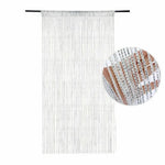 rideau franges argenté noir multicolore semi transparent festif barre supérieure