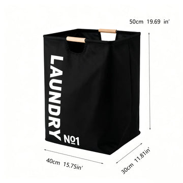 panier linge pliable tissu uni noir blanc gris moderne poignées bois grande capacité