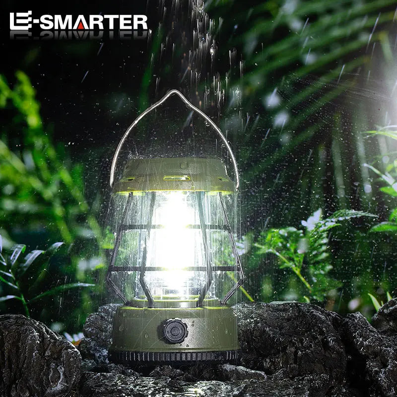 lanterne solaire camping rechargeable led suspendue urgence rouge verte noire vintage métallique