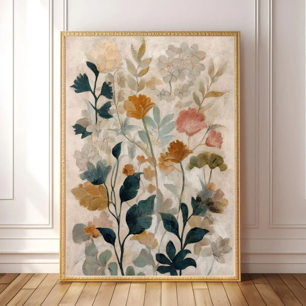 tableau floral moderne impression toile sans cadre décoration intérieure abstraite couleur pastel chambre salon