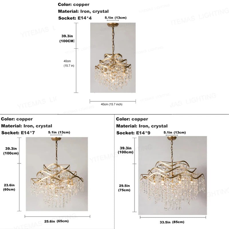 chandelier cuivre coquillages cristaux suspension moderne bohème lumières lumières lumières
