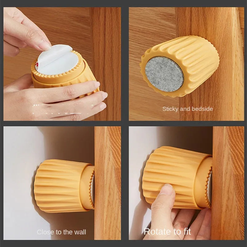 protections antitremblement adhésives pieds meubles jaune marron riblées cannelées modernes minimalistes 8cm 10 13cm