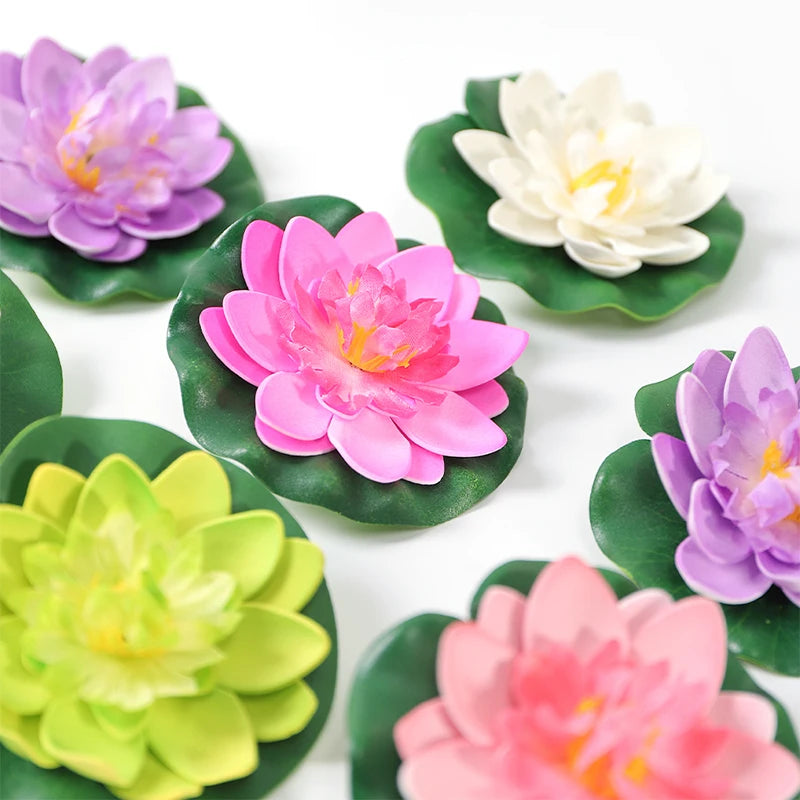 fleurs artificielles lotus violet rose blanc vert décoration mariage anneau métallique réalisteintérieur
