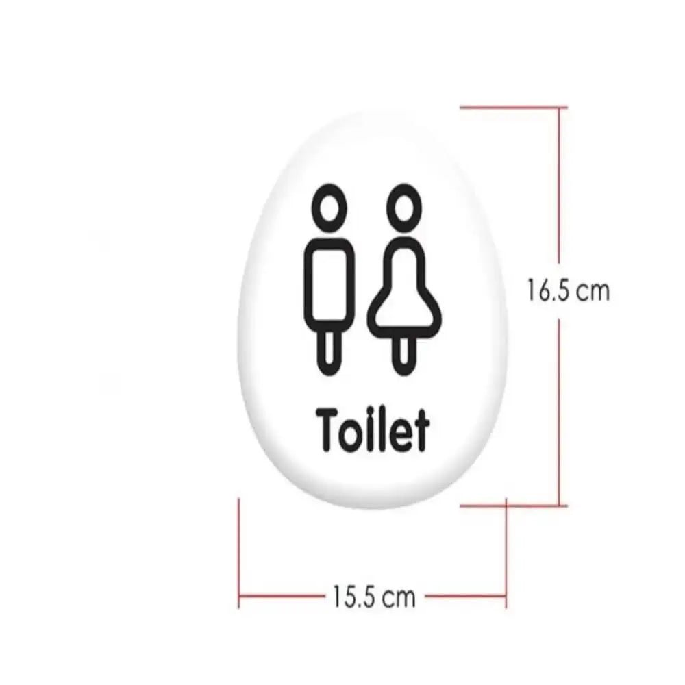 panneau toilettes moderne symboles homme femme flèche blanc adhésif 16.5cm 15.5cm