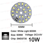 plaque led circulaire 50mm 10w blanc chaud diodes smd5730 modernes technologiques 5v 6000k 3000k