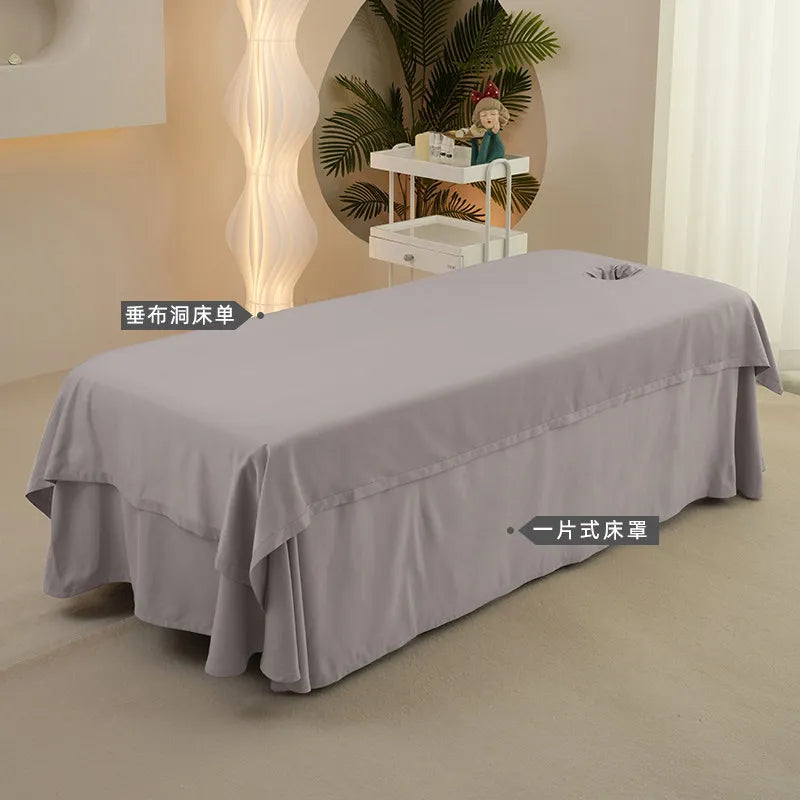 housse matelas massage uni polyester coton lit tout saisons beige moderne salon beauté