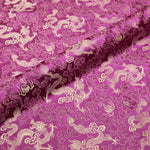 tissu brodé dragon nuages jaune rouge violet bleu noir traditionnel élégant couture bricolage artisanat