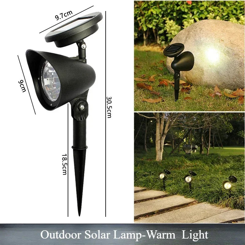 projecteur solaire led ip65 lumiere réglable moderne jardin extérieur opaque noir abs
