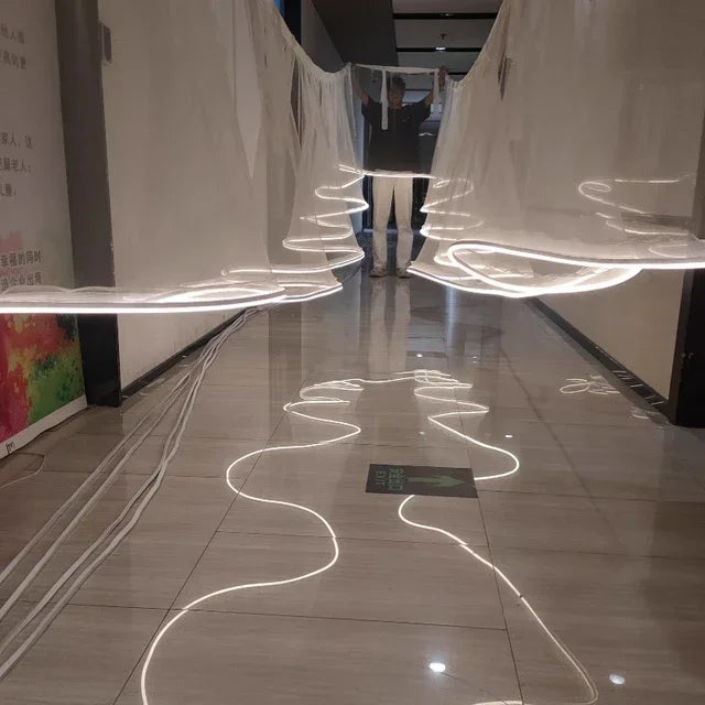 rideau lumineux blanc plissé moderne décoration mariage anniversaire fête 20m
