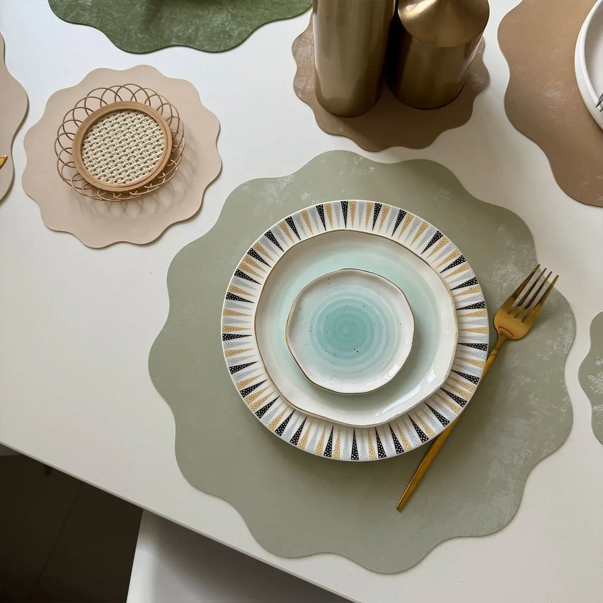 serviettes table velours moderne vert marron gris rose beige respectueuses environnement