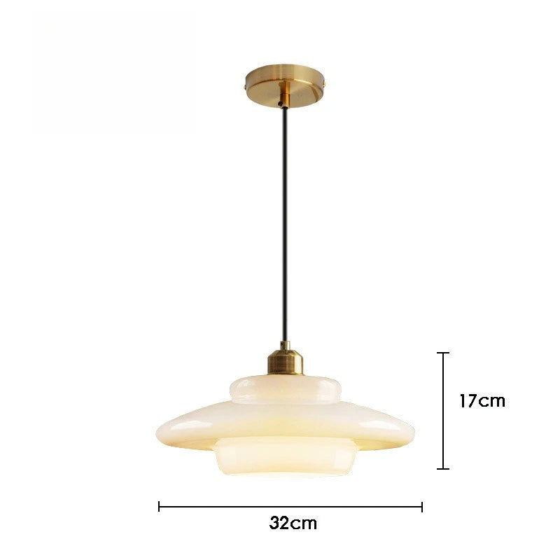 lampe suspendue moderne blanche dorée pierre verre opaque e27 led salon restaurant