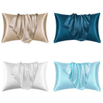taie d'oreiller soie satinée moderne housse coussin décorative chambre coucher