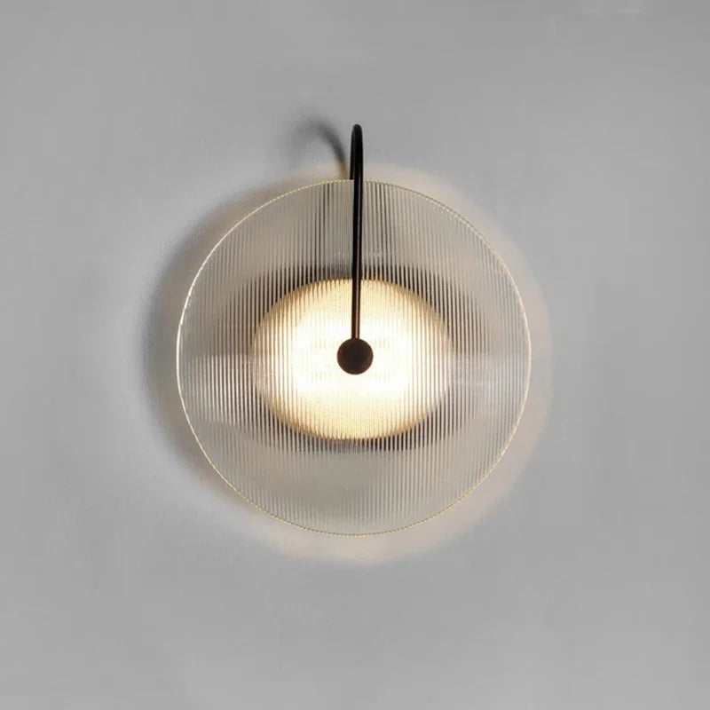 lampe murale moderne transparente rayures fines chambre coucher salle bain éclairage quotidien led verre
