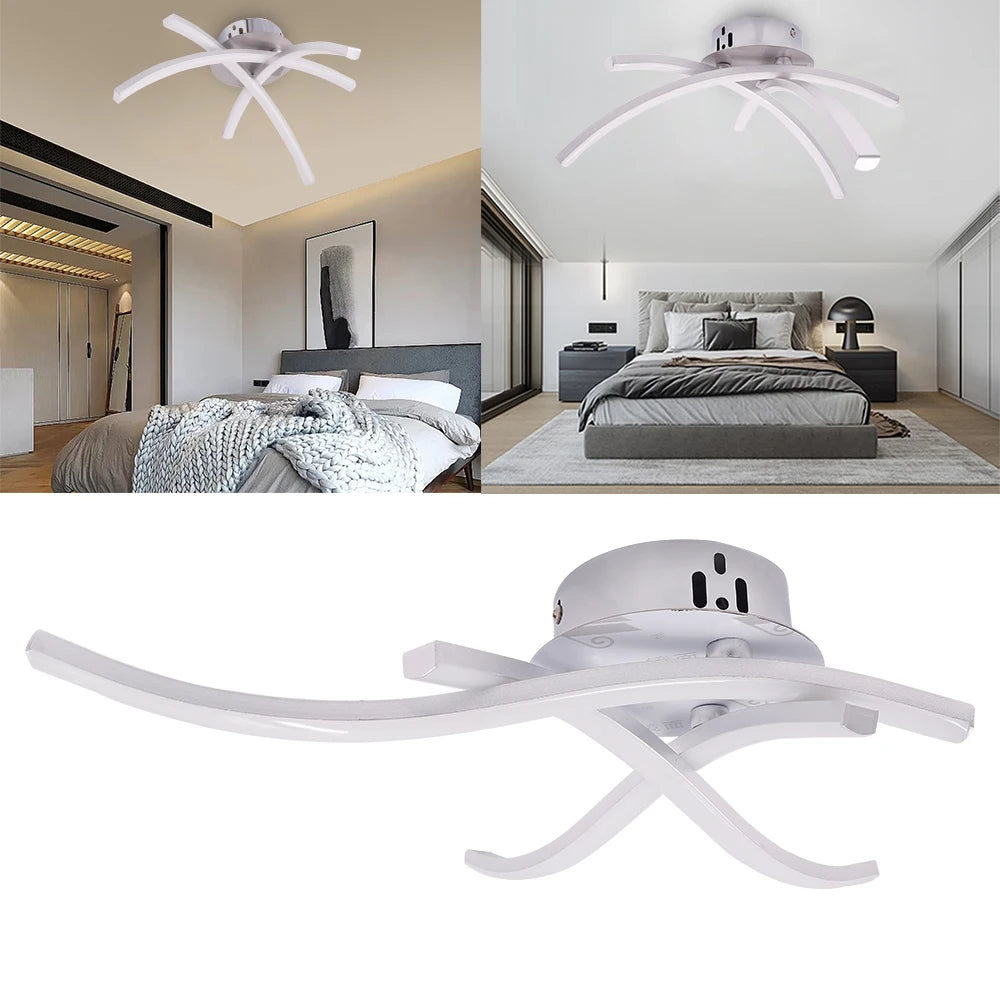 Plafonnier LED suspendu dans un salon avec décoration contemporaine