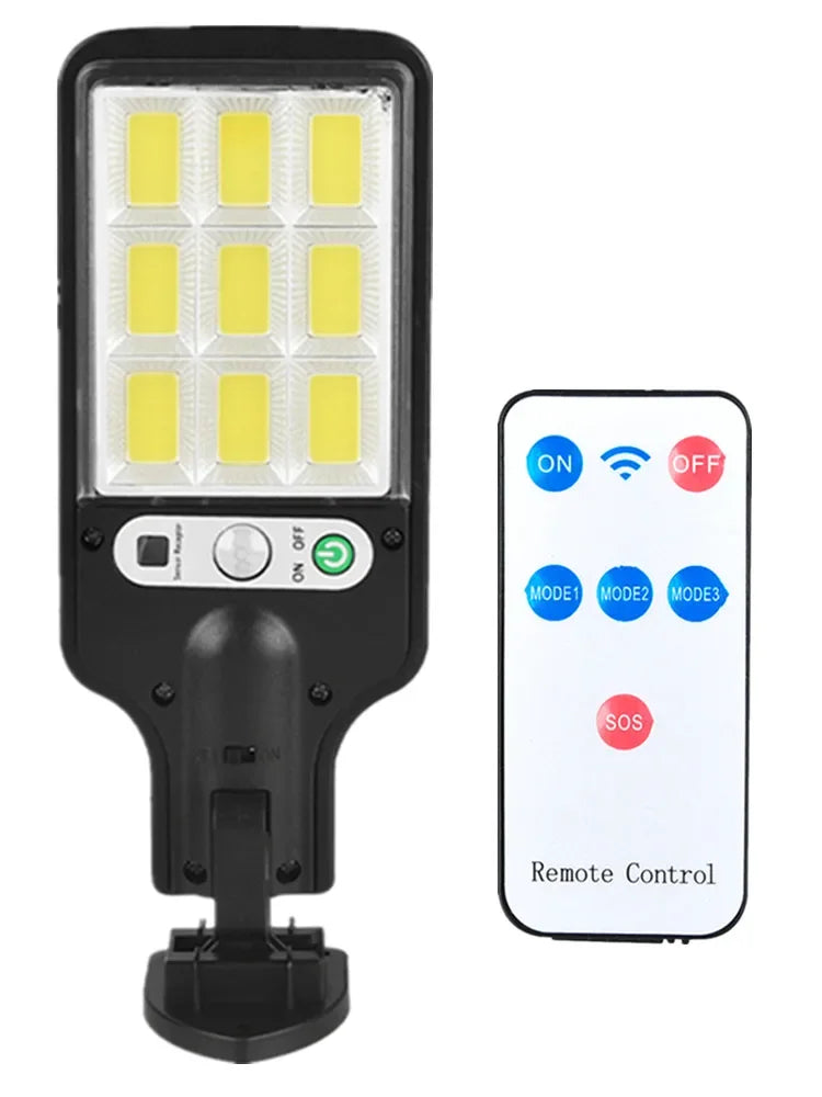lampe solaire murale détecteur mouvement led noire ip65 moderne télécommande contrôle distant 18+lumières abs
