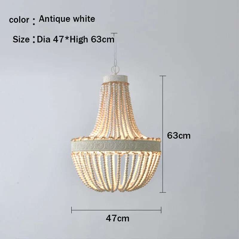 suspension lumineuse plafonnier led bois vintage éclairage salon chambre blanc gris doré