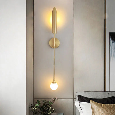 Applique murale LED moderne en cuivre et verre pour salon
