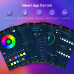 lumière ambiancé LED multicolore moderne télécommande app controle ambiance chambre minimaliste