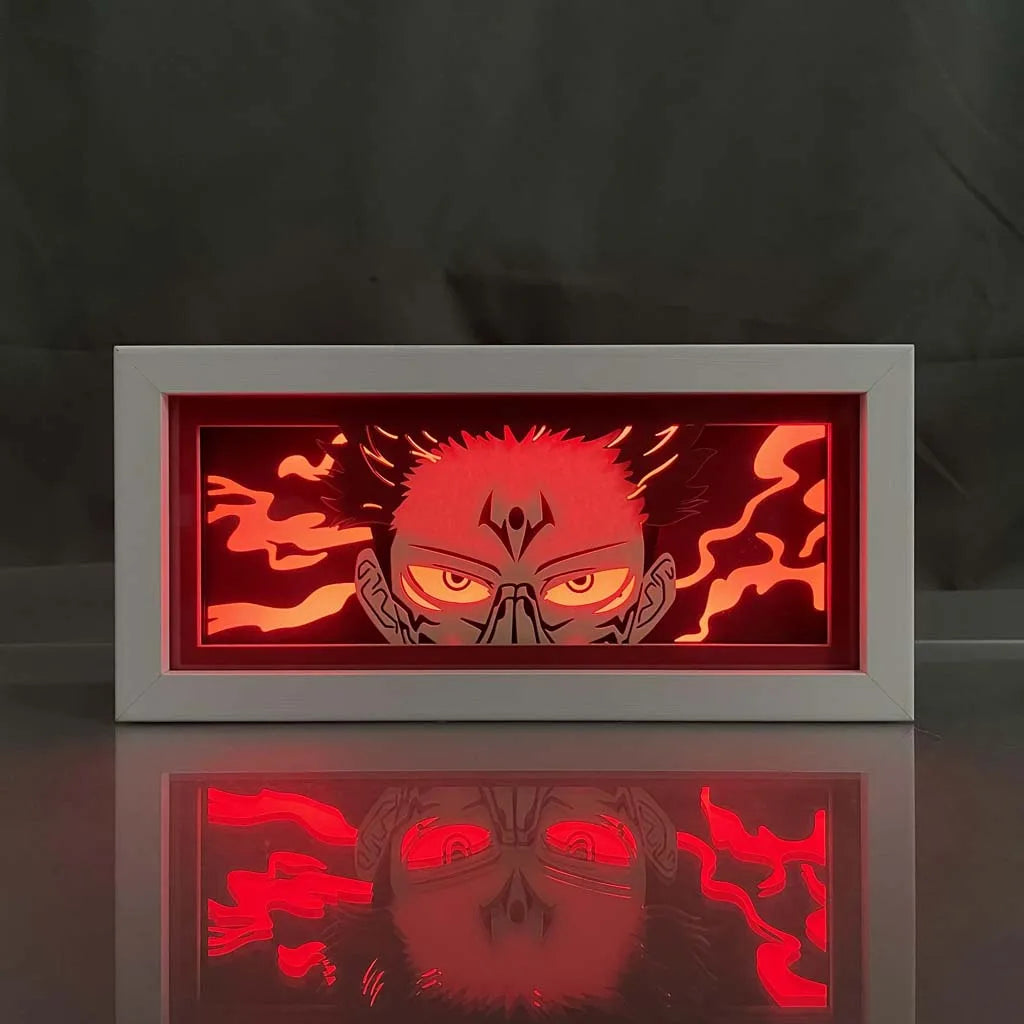 lampe led jujutsu kaisen sukuna rouge blanche bleue violine animée contemporaine chambre deco