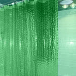 rideau douche moderne 180x180cm éva relief motifs géométriques blanc bleu vert translucide respectueux environnement