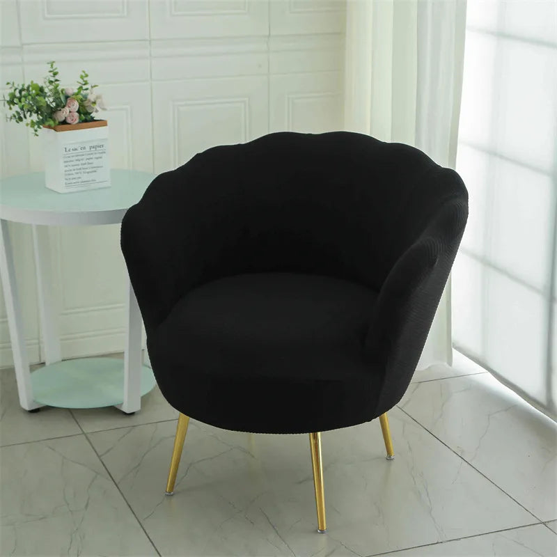 housse fauteuil blanc bleu rose gris beiges rayures horizontales moderne pieds dorés machine extensible