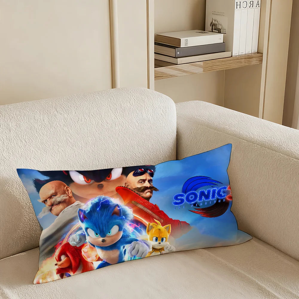coussin moderne sonic bleu rouge blanc non toxique polyester