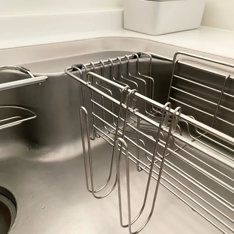 porte savon moderne adhésif blanc unique rangement cuisine acier inoxydable réutilisable fixe multifonction