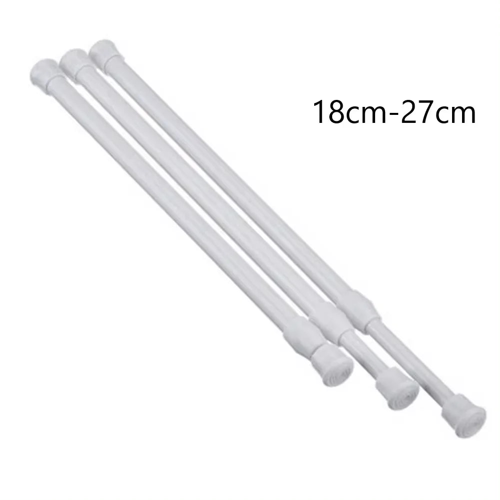 tige rideau extensible acier blanc moderne embouts protection 30 50cm 40 70cm 55 90cm