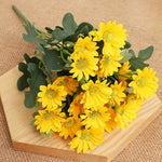 bouquet marguerites artificielles soie décoration mariage anniversaire intérieur moderne minimaliste orange blanc rose jaune