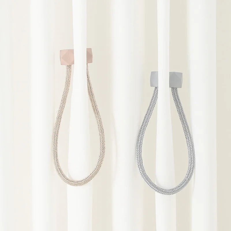 boucle rideau magnétique nylon moderne bleu rose gris beige marron minimaliste