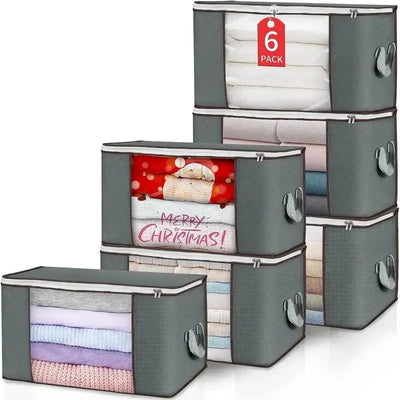 Housse de rangement pour couette gris clair sous un lit moderne