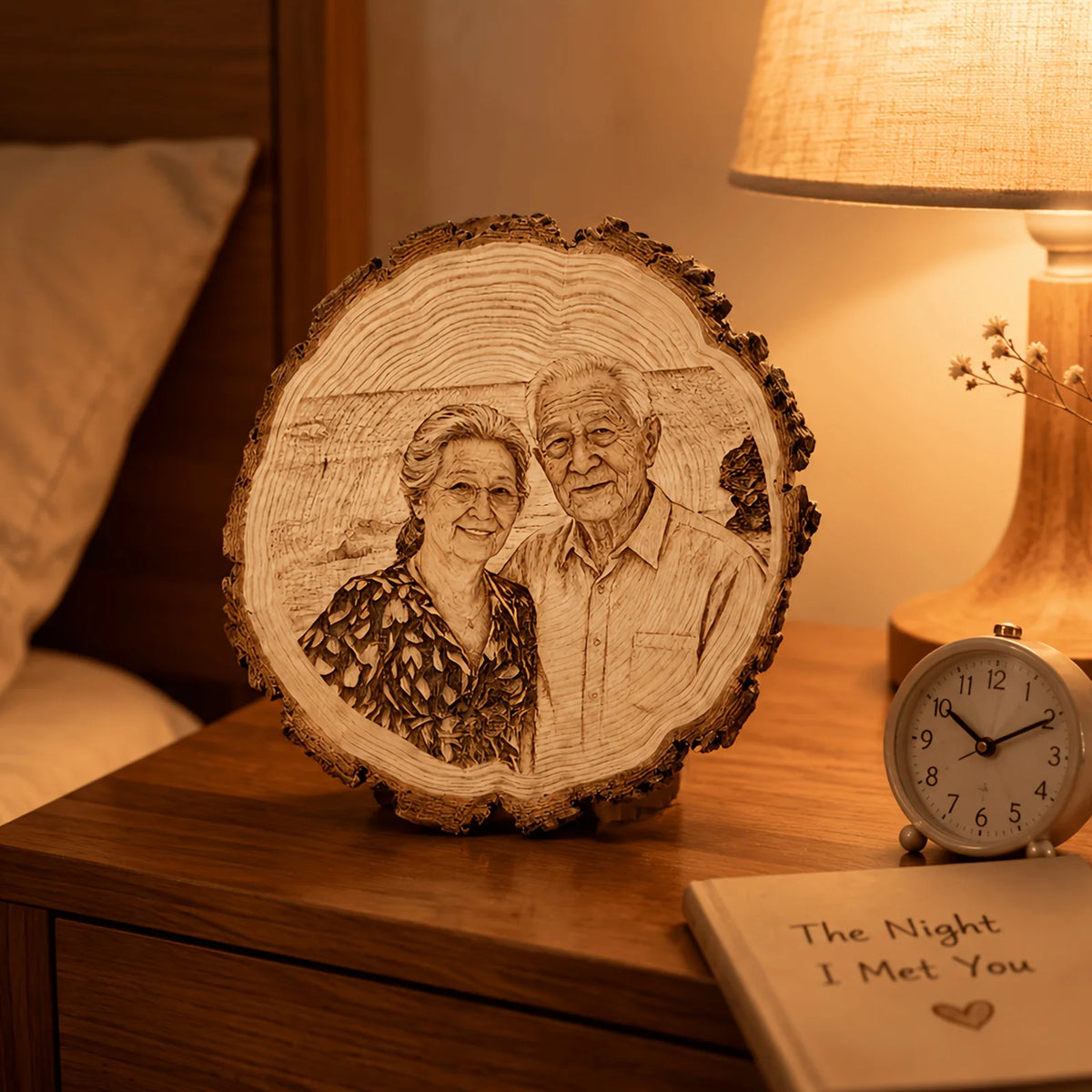 décoration photo plaque bois gravure couple cadeau anniversaire mariage fête mèrespaque bois artisanal opaque